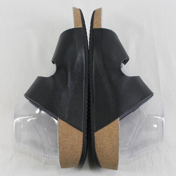 Abeo Gabie Sandals Womens Size 10 N Black Leather Adjustable Strap Wedge - Picture 7 of 11